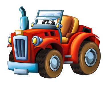 卡通农场拖拉机图片-卡通农场拖拉机素材-卡通农场拖拉机插画-摄图新