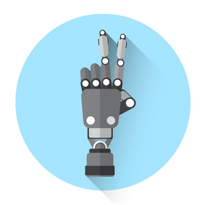 现代机器人手胜利和平手势图标图片