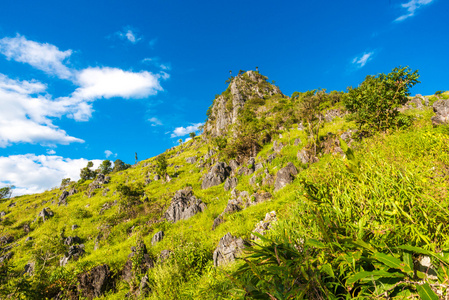 绿色场景亚高山蓝天空图片