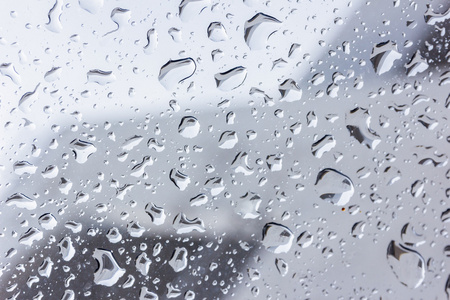 滴的雨水玻璃,透明窗口上的雨滴照片