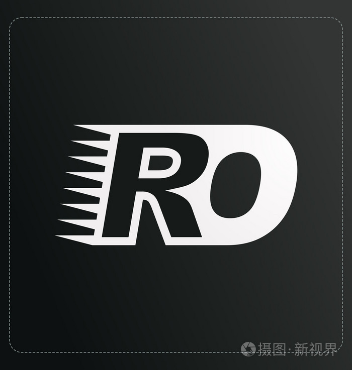 现代 minimalis 初始徽标 Ro