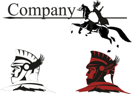 古代希腊勇士标志设计矢量图照片