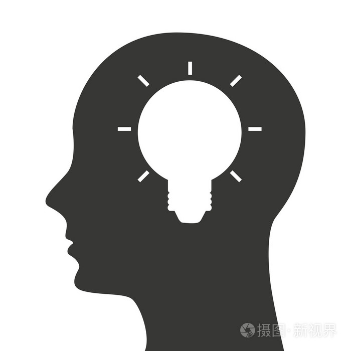 头部轮廓构思图标