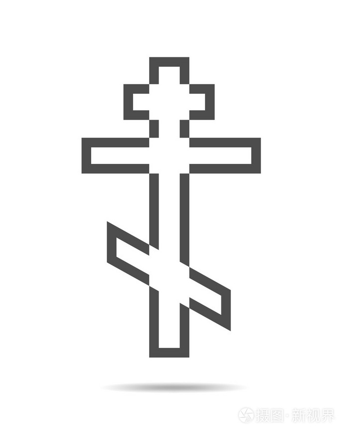 黑的基督教十字架-矢量图