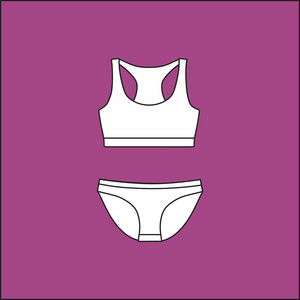 内衣. 内裤和胸罩为女性绘制矢量.插画