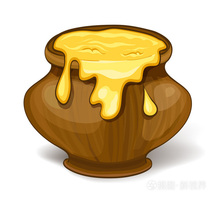卡通蜂蜜罐白色衬底上.矢量图插画-正版商用图片1ouhew-摄图新视界