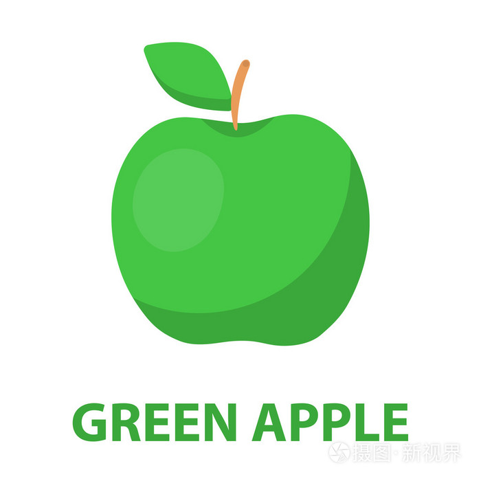 绿色苹果图标卡通辛格水果图标