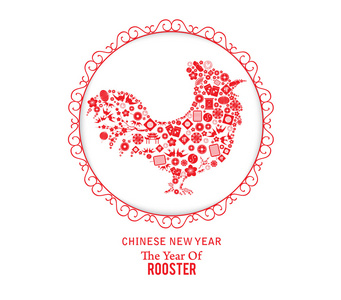 中国年新春的公鸡图片