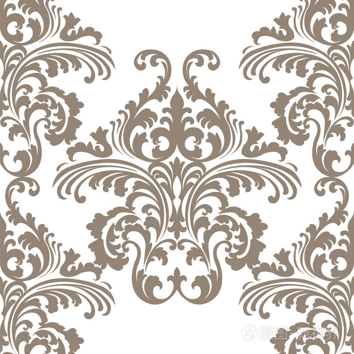 复古矢量洛可可花装饰面具