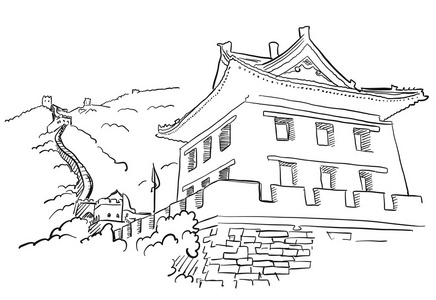长城剪影图片-长城剪影素材-长城剪影插画-摄图新视界