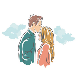 亲吻额头情侣幸福的情侣亲吻额头照片