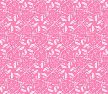 无缝的抽象植物纹样粉红色图片