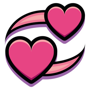 孤立在白色背景上的卡通跳动的心脏