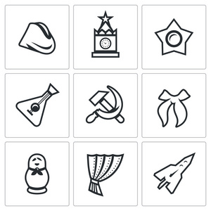 向量集的俄罗斯国家图标.