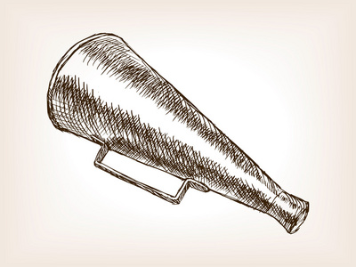 复古喇叭扬声器素描矢量图照片