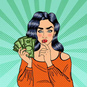 年轻漂亮的女人有钱想怎么花钱的女孩