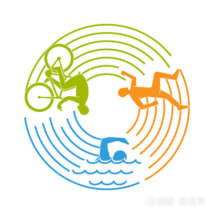 铁人三项矢量线设计概念