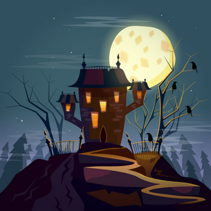 鬼屋卡通矢量照片