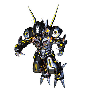 3d cg 渲染的机械怪物插画