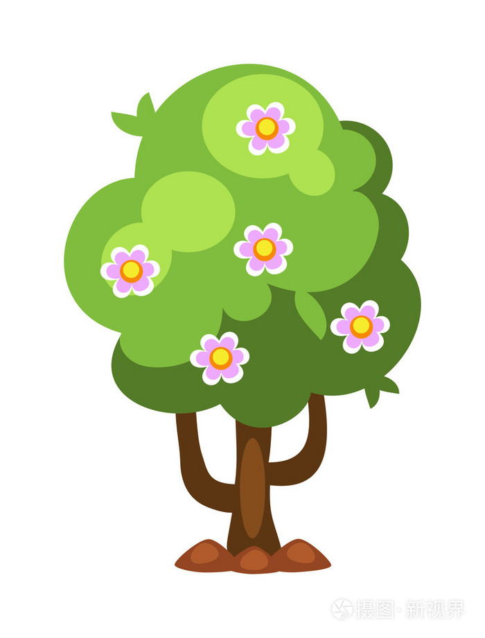 花树矢量插图