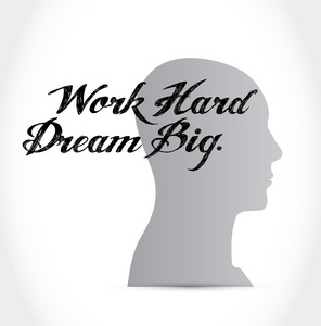 工作努力的梦大思维脑标志概念图片