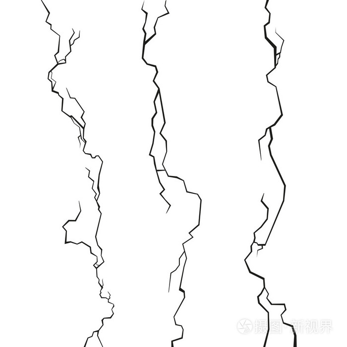 墙体裂缝套白色背景上.矢量插画-正版商用图片1oxjek-摄图新视界