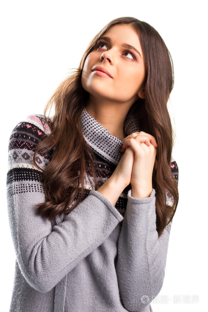 希望女人双手合十