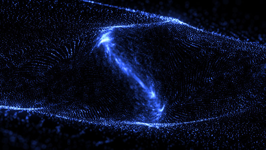 3d渲染黑色背景带点抽象数字粒子