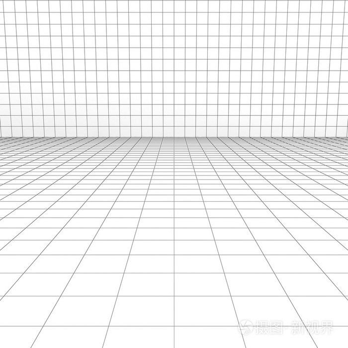 在白色的背景透视网格