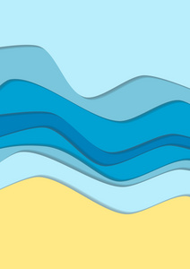 黄色和蓝色曲线波浪线背景图片