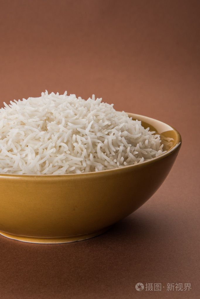 印度香米巴基斯坦香米亚洲香米熟香米煮熟的白米饭煮碗白饭