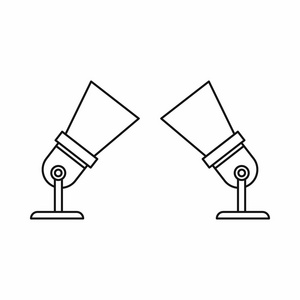 射灯两只图标在大纲样式照片