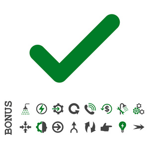 确定平面矢量图标与奖金插画