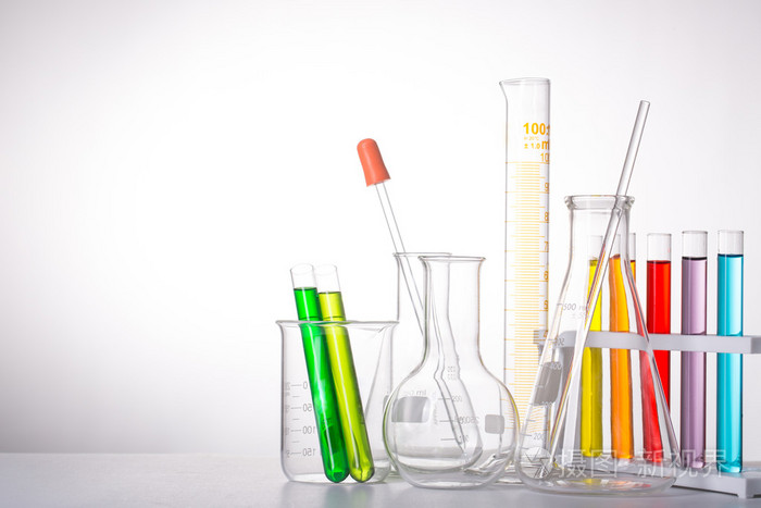用于测试实验室的化学烧瓶玻璃器皿.