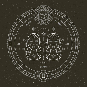 双子星座矢量图片