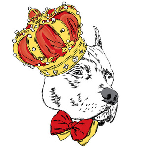 皇冠上的比特犬矢量图