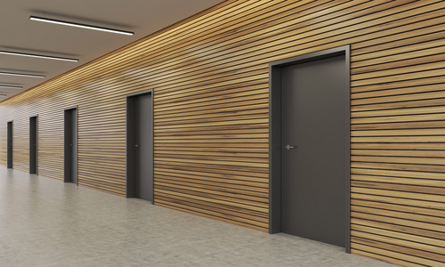 办公楼走廊的门照片