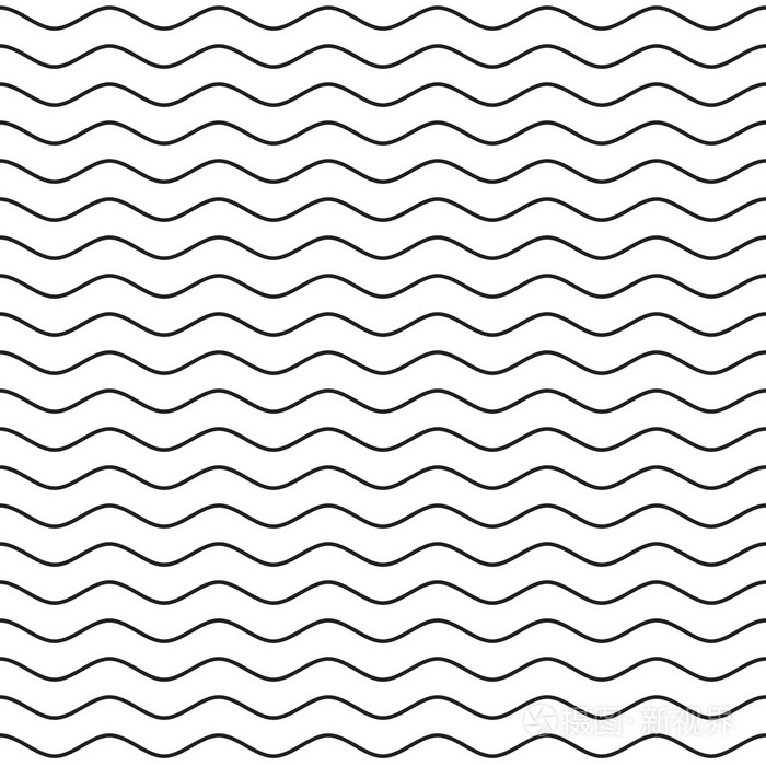 黑色波浪线无缝图案
