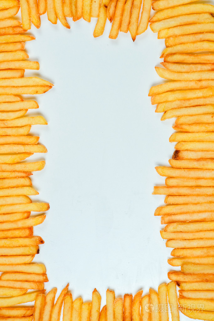 在白色背景上的法式炸薯条照片-正版商用图片1ozjcn-摄图新视界