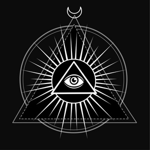 都看到眼睛在三角形金字塔内. 请注意照片