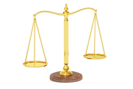 公平的天秤,3d 渲染照片