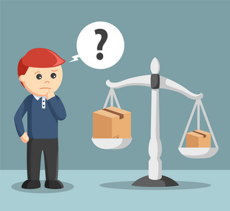 重量堆栈商人与纸板的重量相混淆照片