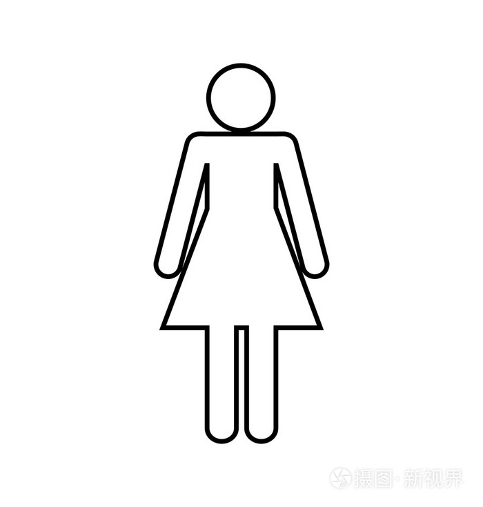 女人女性象形图的轮廓图标矢量图形