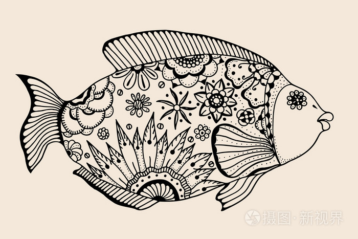 图形观赏鱼插画-正版商用图片1p150y-摄图新视界