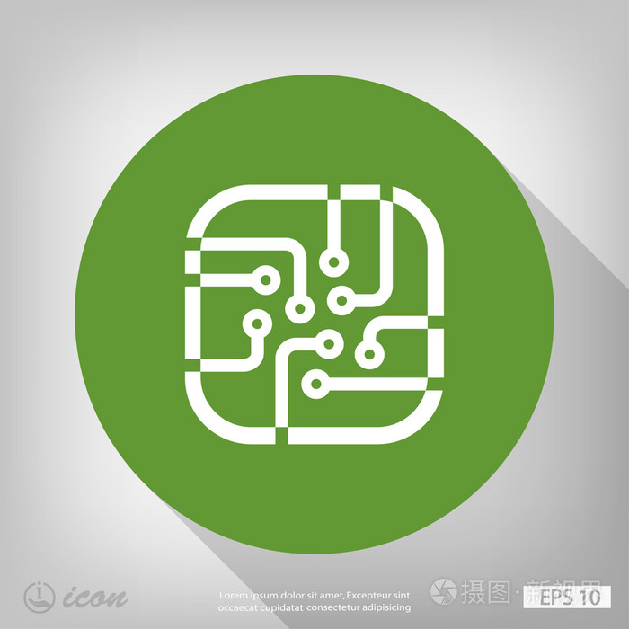 象形文的电路板概念图标