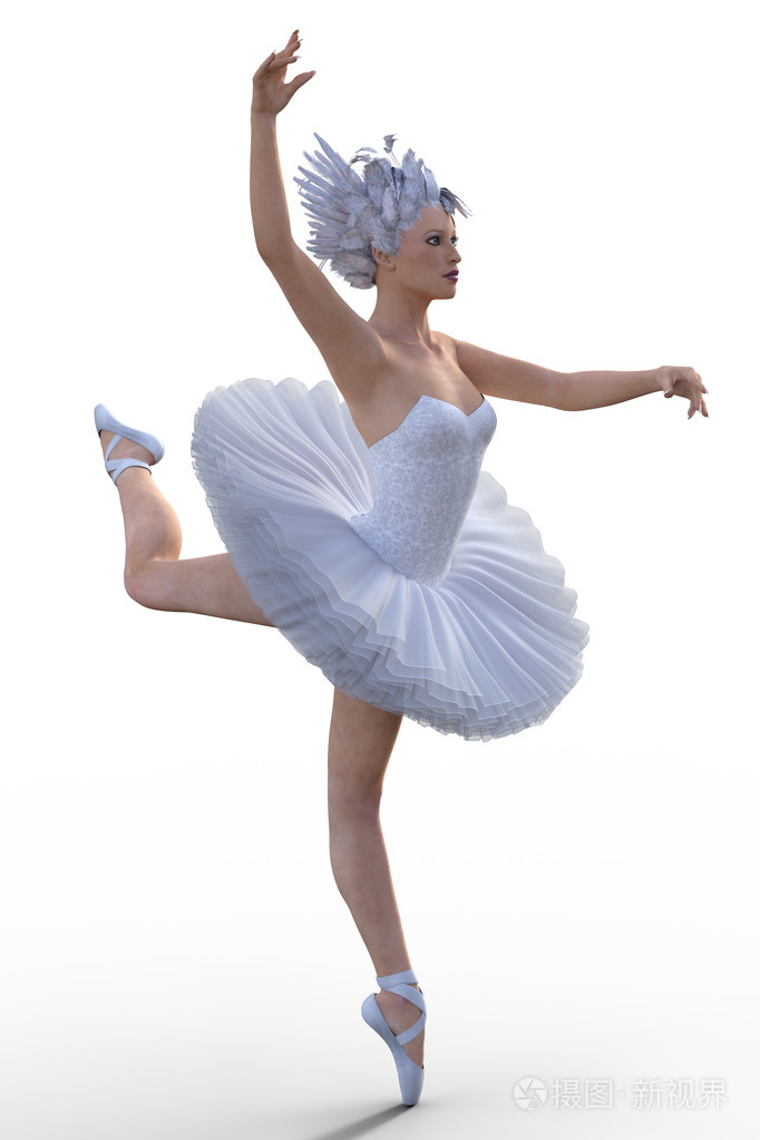 芭蕾舞女演员穿上白色孤立的经典蓬松服装