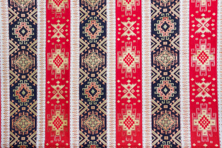 织物模具机织织物上的亚美尼亚民族图案照片