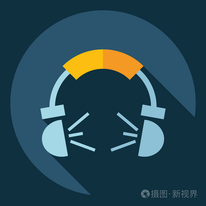 扁丝的现代化设计与阴影图标耳机