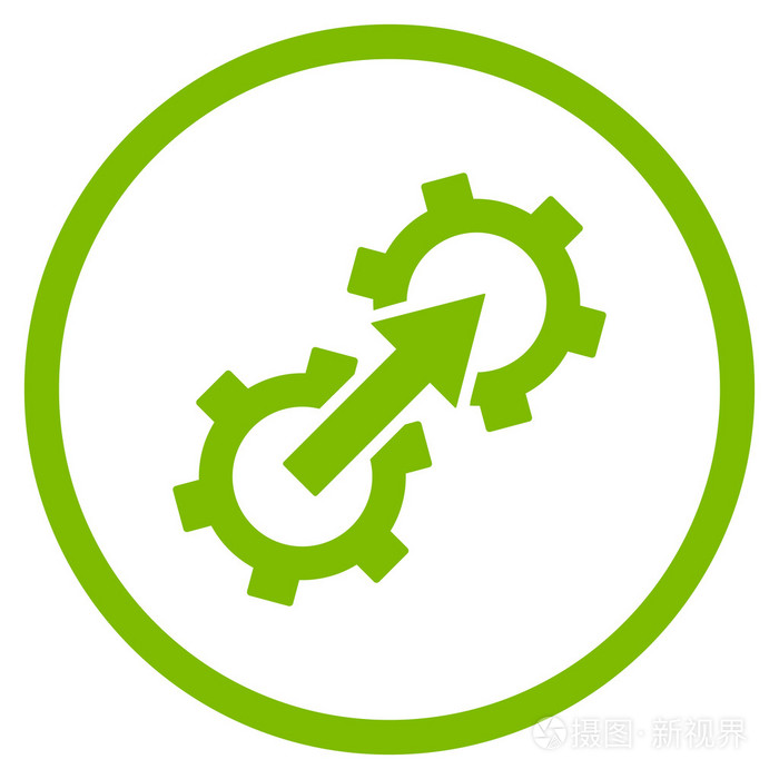 齿轮一体化平面矢量图标