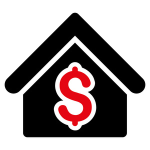 房屋租金平矢量图标插画